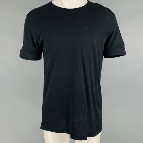 ALLSAINTS Size XL Black Jersey Crew-Neck T-shirt