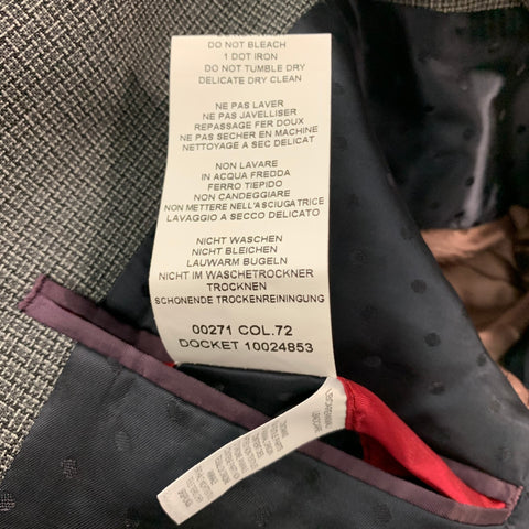 PAUL SMITH Chest Size 38 Grey Black Basketweave Wool Suit