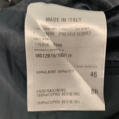 LANVIN Taille 36 Manteau de sport à revers cranté en laine et soie noire marine