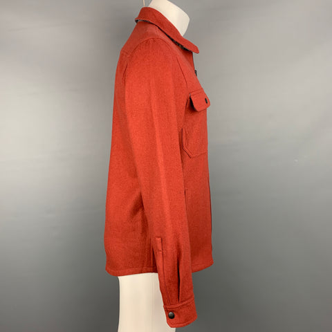 BANKS JOURNAL Chaqueta con bolsillo de parche de algodón color ladrillo talla S