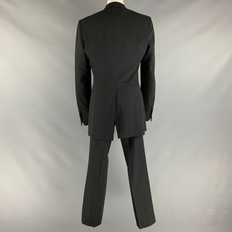 CHRISTIAN DIOR Size 36 Black Silver Shimmery Polyester Blend Suit