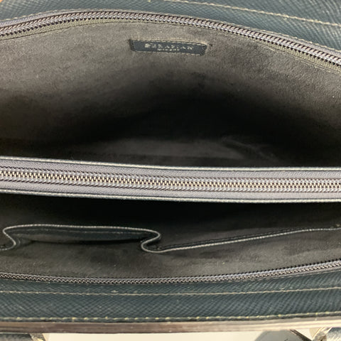 SERAPIAN Textured Navy Leather Top Handles Satchel Tote