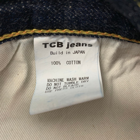 TCB Jeans Taille 40 Indigo Contrast Stitch Selvedge Denim Button Fly Jeans