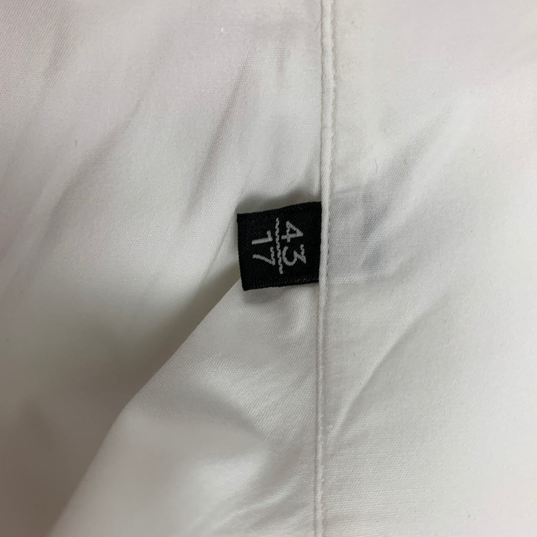 ERMENEGILDO ZEGNA Size XL White Cotton Tailored Fit Long Sleeve Shirt
