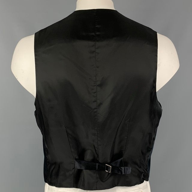 ERMENEGILDO ZEGNA Size L Black Silk Shawl Collar Vest