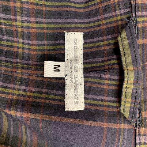 ENGINEERED GARMENTS Size M  Brown & Olive Plaid Cotton / Nylon Sport Coat