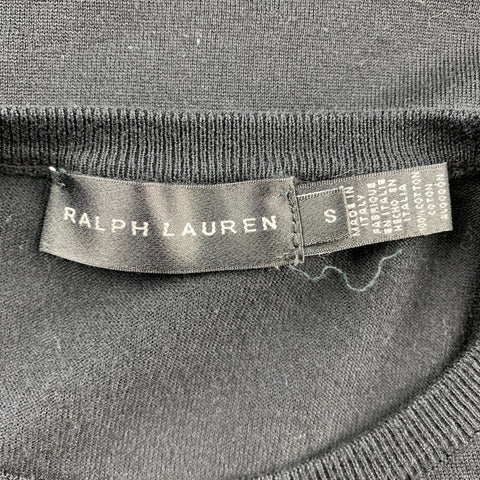 RALPH LAUREN Black Label Size S Black Cotton Crew-Neck Pullover