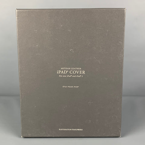 RESTORATION HARDWARE Étui iPad en cuir beige