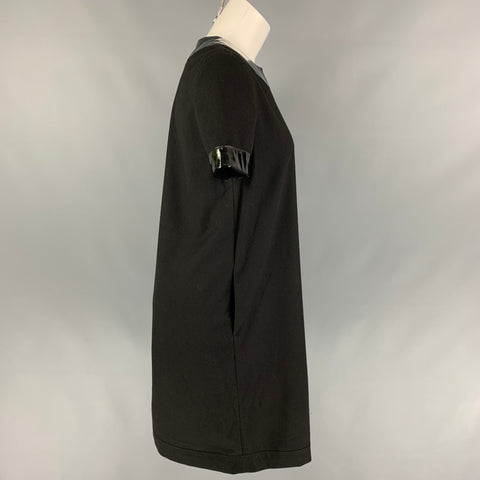 LOVE MOSCHINO Talla 4 Vestido recto de materiales mixtos de mezcla de poliéster negro