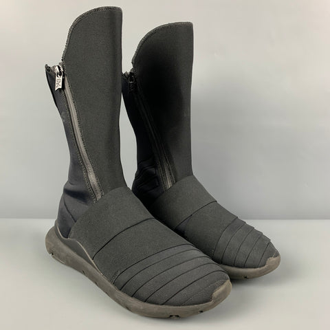 Y-3 Talla 6.5 Botas Qasa Elle con cremallera de nailon negro