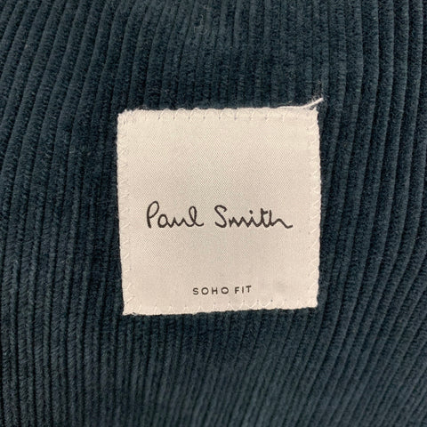 PAUL SMITH Soho Fit Size 40 Regular Forest Green Corduroy Cotton Notch Lapel Suit