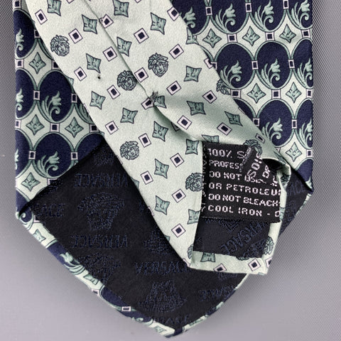 GIANNI VERSACE Navy Print Silk Tie