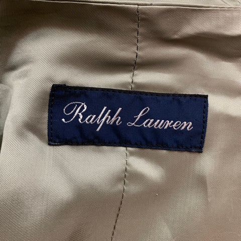 RALPH LAUREN Size L Olive Herringbone Rayon Buttoned Vest