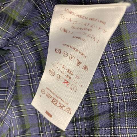 LOUIS VUITTON Size XL Purple Black Green Plaid Cotton Long Sleeve Shirt