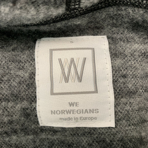 WE NORWEGIANS Cárdigan de lana merino gris y negro talla S