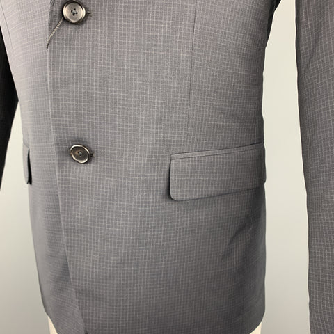 THEORY Wellar Size 38 Regular Grid Navy Wool Sport Coat
