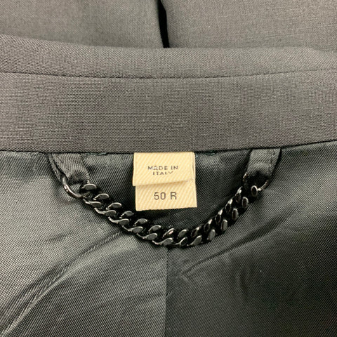 BURBERRY LONDON Size 40 Black Virgin Wool Single Breasted Suit