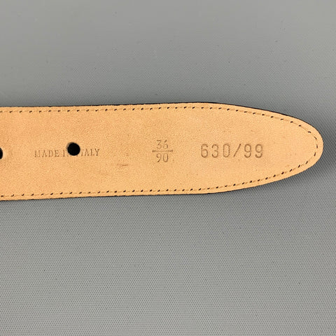 BALLY Size 36 Black Textured Lizard Belt