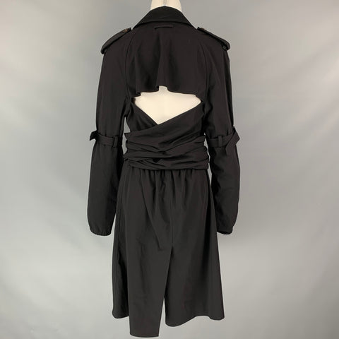 Vintage JEAN PAUL GAULTIER Size 10 Black Wool / Polyamide Double Breasted Trench Coat