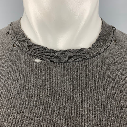 JOHN ELLIOTT Size XS Grey Distressed Short Sleeve Shirt
