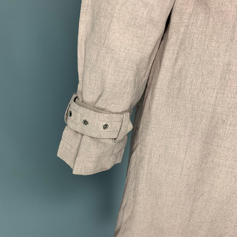 MARC JACOBS Size 2 Pink Linen Blend Wrinkled Belted Trench Coat