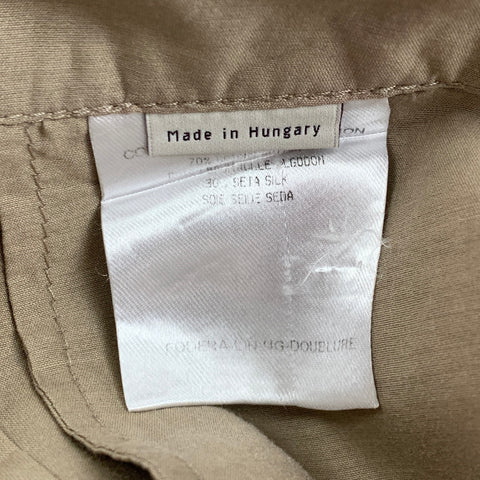 STELLA McCARTNEY Size 6 Khaki Cotton Silk Pleated Above Knee Skirt