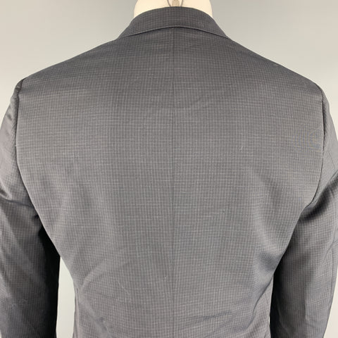 THEORY Wellar Size 38 Regular Grid Navy Wool Sport Coat
