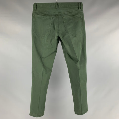 THEORY Size 30 Green Cotton  Elastane Zip Fly Casual Pants
