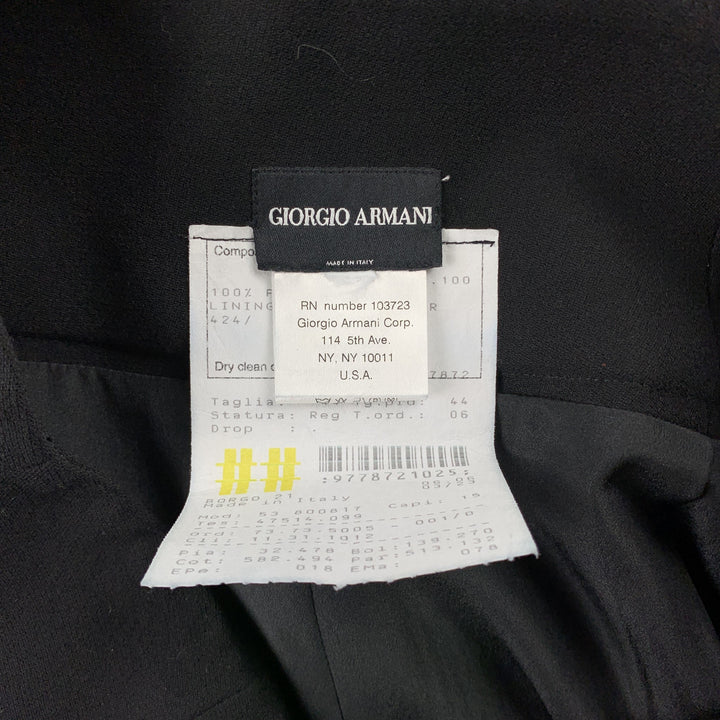 GIORGIO ARMANI Size 8 Black Crepe Wool Pencil Skirt
