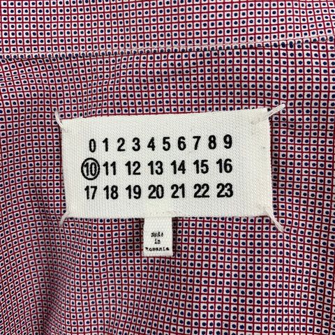 MAISON MARTIN MARGIELA Size S Red White Blue Dots Cotton Long Sleeve Shirt