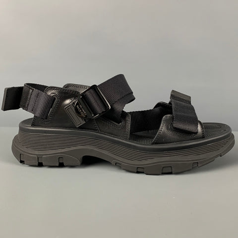 ALEXANDER MCQUEEN Size 9.5 Black Straps Sandals
