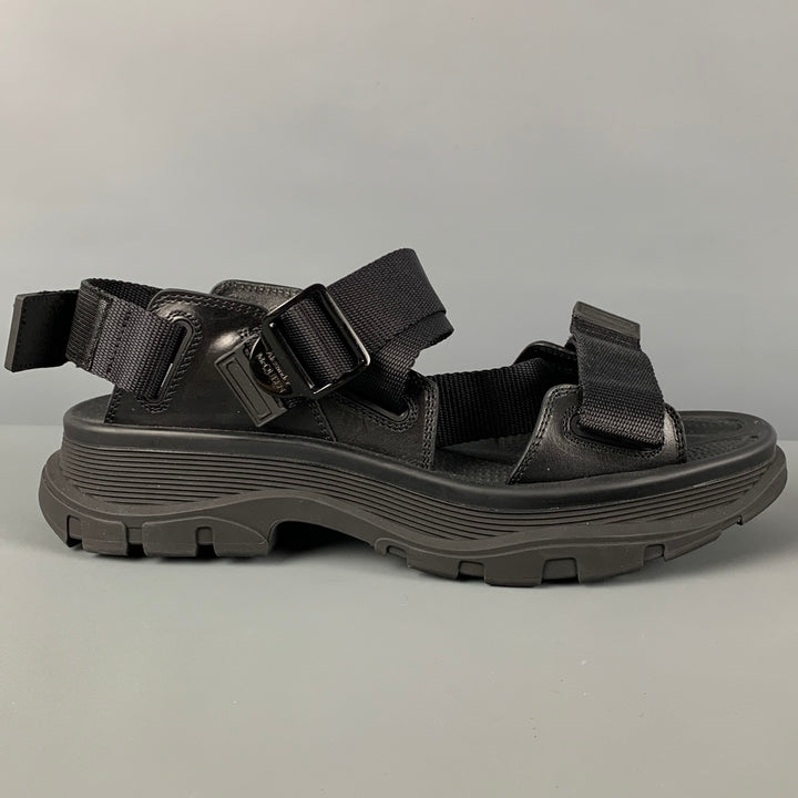 ALEXANDER MCQUEEN Size 9.5 Black Straps Sandals