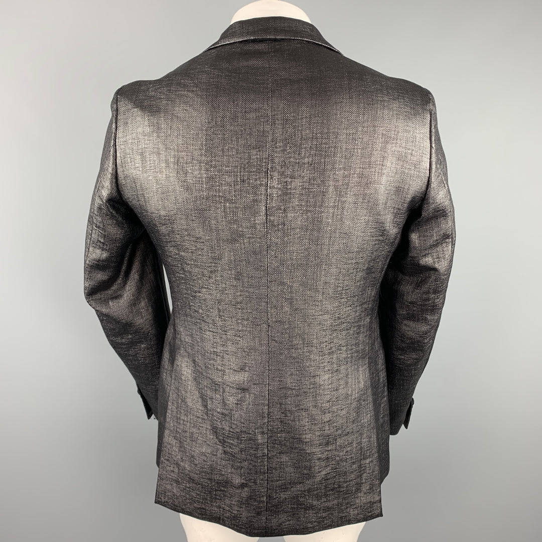 J. LINDEBERG Size 44 Long Black Woven Polyamide / Cotton Sport Coat