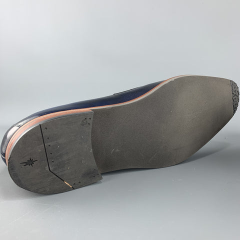 CORTHAY Size 10.5 Blue Ombre Leather Slip On Loafers