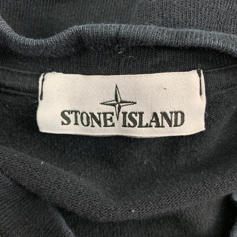 STONE ISLAND Size L Black Cotton Long Sleeve T-shirt