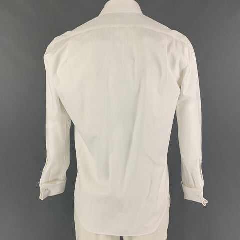 HAGEN Size L White Cotton Button Up Long Sleeve Shirt