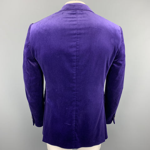 ETRO Size 40 Purple Solid Velvet Notch Lapel Sport Coat