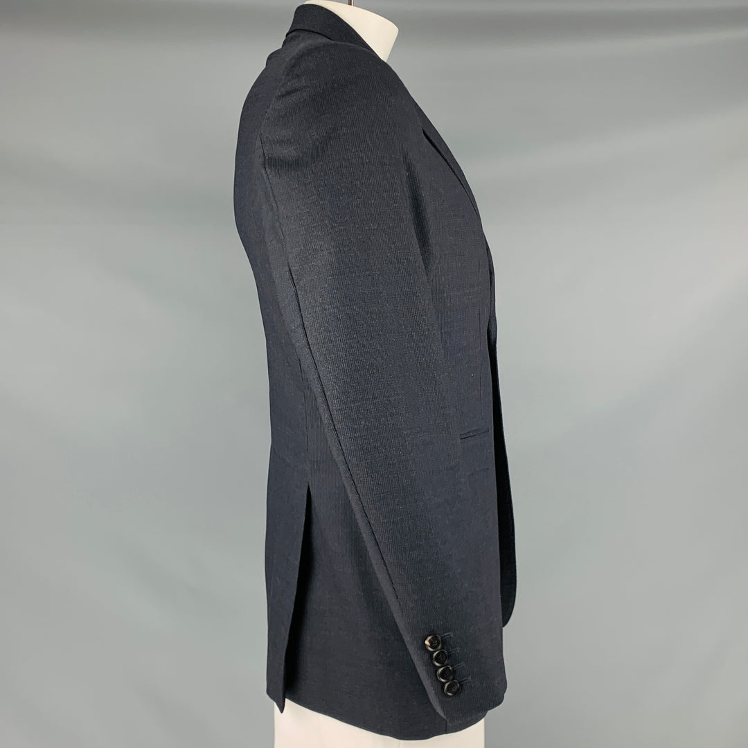BURBERRY PRORSUM Taille 42 Manteau de sport en laine vierge texturée grise