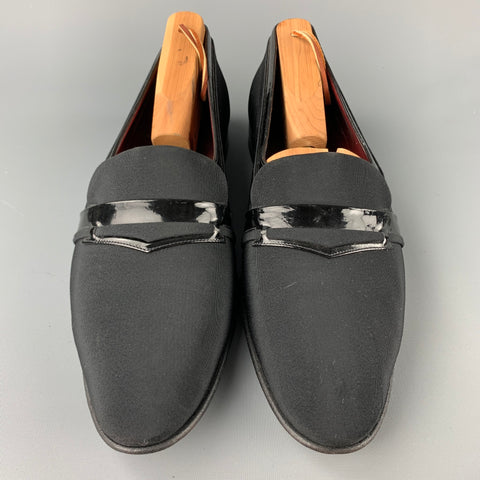 BALLY Adante Size 11 Black Silk Slip On Loafers