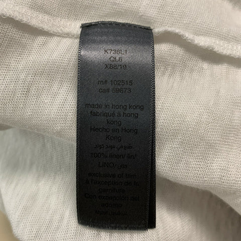 JOHN VARVATOS Size M Off White Linen V-Neck T-shirt