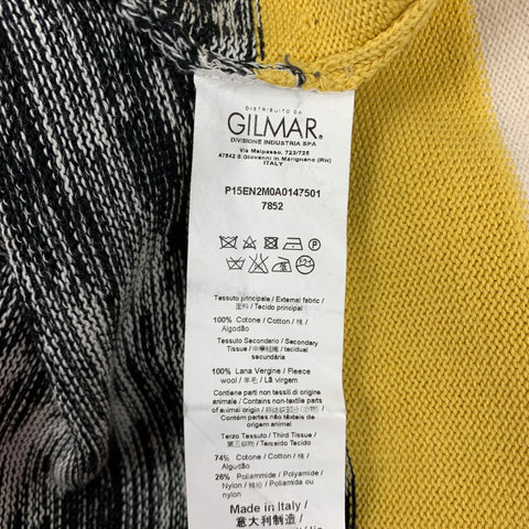 NON. 21 Taille 2 Cardigan boutonné tricoté en coton/laine noir et blanc