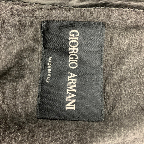 GIORGIO ARMANI Size 46 Black Quilted Leather Zip Up Bomber Jacket