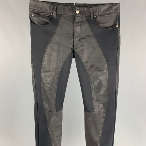 VERSACE COLLECTION Pantalon décontracté en coton mélangé noir taille 34