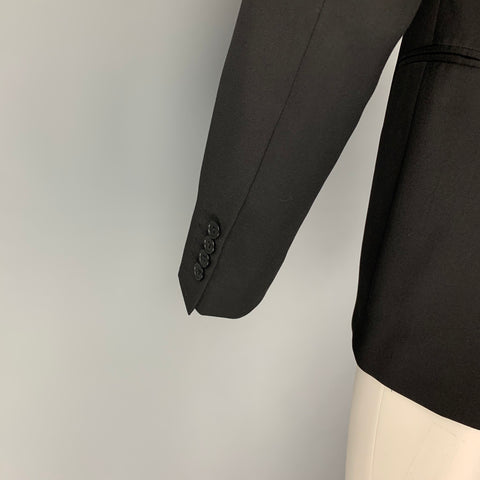 JOHN VARVATOS Size 38 Black Wool Tuxedo Sport Coat