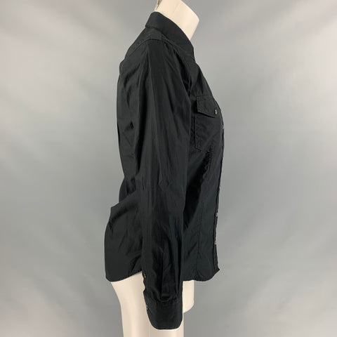 GOLDEN GOOSE Size S Black Gold Cotton Button Down Blouse