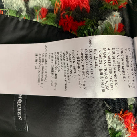 ALEXANDER MCQUEEN SS 18 Size 34 Black Red Green Reversed Jacquard Sport Coat