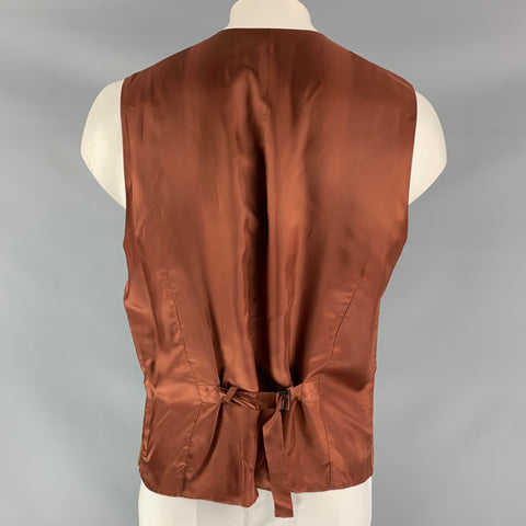 DOLCE & GABBANA Size 46 Solid Wool & Mohair Buttoned Gold Vest