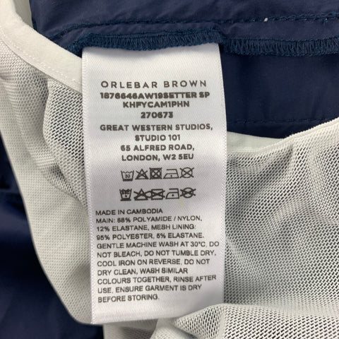 ORLEBAR BROWN Talla 34 Bañador con cordón de poliamida / nailon azul marino y blanco