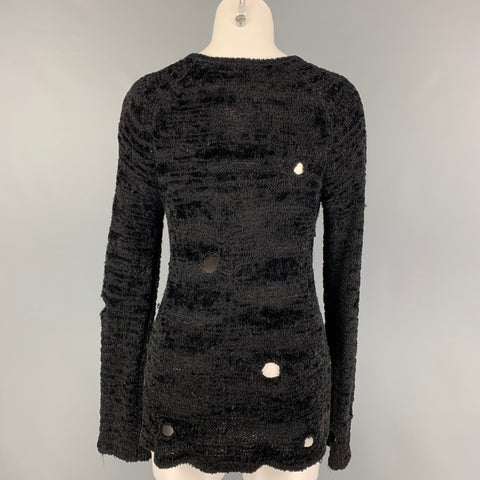 ALEXANDER WANG Talla S Suéter desgastado texturizado de punto negro