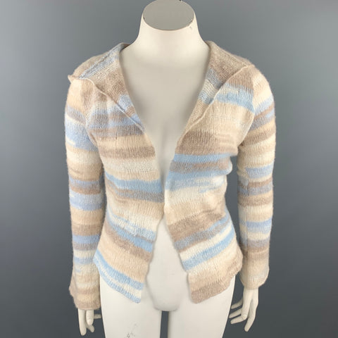 CASMARI Cárdigan con capucha de punto de cachemir / lycra multicolor talla L